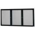 Aarco Aarco Products RAB3672BL 36 in. H x 72 in. W 3-Door Sleek Radius Enclosed Bulletin Board - Graphite RAB3672BL